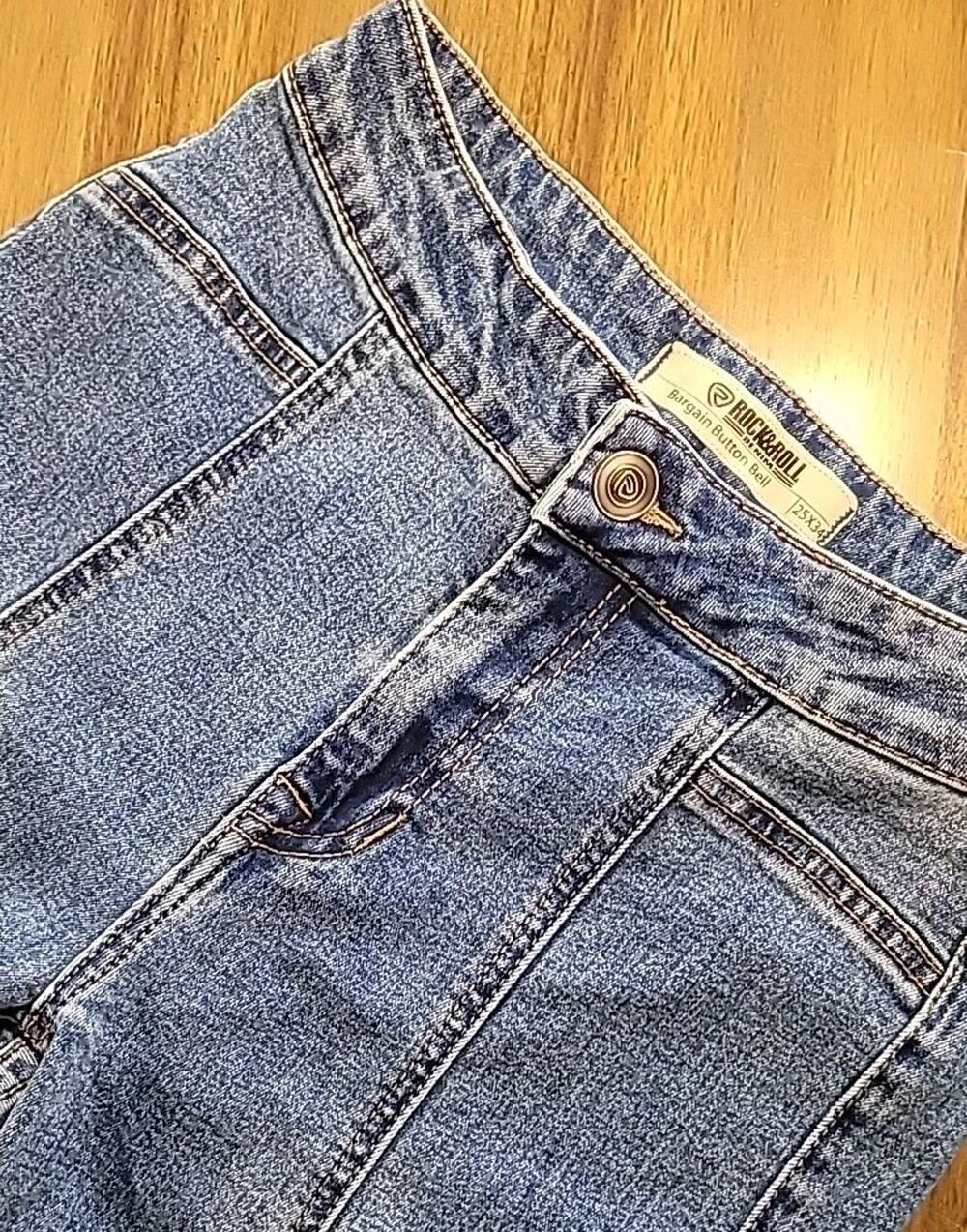 Rock & Roll Denim Super Flare Bell Bottom Jeans Women’s 24 70s Retro Festival
